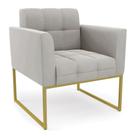 Poltrona Elisa Veludo Base Metálica Industrial Dourado D03 - D'Rossi