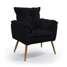 Poltrona Estofada Beta N-024 Veludo Preto Aradecor