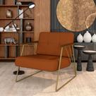 Poltrona Estofada Columbia Estilo Industrial Dourado/terracota - M.a
