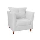 Poltrona Estofada Com Almofada Isis Recepção Consultório Suede Branco - LM DECOR