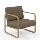 Poltrona Estofada Dinamarca Estilo Industrial Dourado/capuccino - M.a