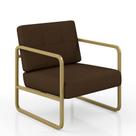 Poltrona Estofada Dinamarca Estilo Industrial Dourado/marrom - M.a