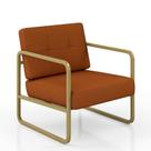 Poltrona Estofada Dinamarca Estilo Industrial Dourado/terracota - M.a