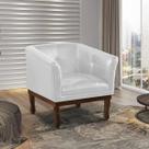 Poltrona Estofada Madeira Maciça Noah Couro Legítimo Scala Decor Branco Poltrona Estofada Madeira Maciça Noah Couro Legítimo Scala Decor Branco