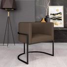 Poltrona Estofada Oregon Preto Fosco/suede Marrom - M. Arapongas