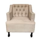 Poltrona Estofada Para Hall de Entrada Genesis Suede Bege LM DECOR Poltrona Estofada Para Hall de Entrada Genesis Suede Bege LM DECOR