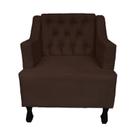 Poltrona Estofada Para Hall de Entrada Genesis Suede Marrom LM DECOR Poltrona Estofada Para Hall de Entrada Genesis Suede Marrom LM DECOR