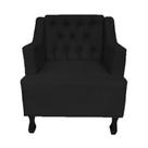 Poltrona Estofada Para Hall de Entrada Genesis Suede Preto LM DECOR Poltrona Estofada Para Hall de Entrada Genesis Suede Preto LM DECOR
