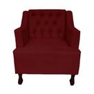 Poltrona Estofada Para Hall de Entrada Genesis Suede Vermelho Bordo LM DECOR Poltrona Estofada Para Hall de Entrada Genesis Suede Vermelho Bordo LM DECOR