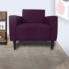 Poltrona Estofada Para Quarto Closet Leticia Slim Suede Roxo - LM DECOR