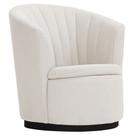 Poltrona Évora Base Fixa Preto Poliéster Off White - Nexta Casa Poltrona Évora Base Fixa Preto Poliéster Off White - Nexta Casa