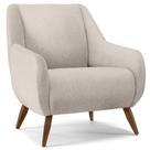 Poltrona Fixa Pés De Madeira Paloma D02 Linho Cru C-443