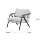 Poltrona França Linho OffWhite Sala Estar Design Moderno Confortável