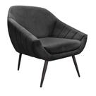 Poltrona Giovana Suede Pés Palito Ferro Drossi preto