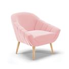 Poltrona Giovana Suede Rosa Bebê Natural Poltrona Giovana Suede Rosa Bebê Natural
