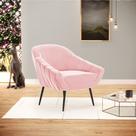 Poltrona Giovana Suede Rosa Bebê Pés Palito de Ferro D03 - D'Rossi Poltrona Giovana Suede Rosa Bebê Pés Palito de Ferro D03 - D'Rossi