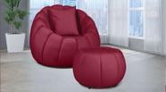 Poltrona Girat. Concha + Puff/Almofada Veludo Vermelho
