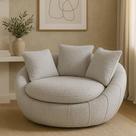 Poltrona Giratória 127cm Golden Bouclé Cinza Claro - Sallar Home