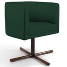 Poltrona Giratória Base X Linho Verde Musgo C-117