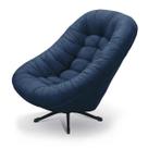 Poltrona Giratória com Balanço Mônaco Tecido Suede Veludo Azul Marinho