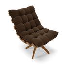 Poltrona Giratória Costela Suede Base de Madeira MA30 M11 - D'Rossi Poltrona Giratória Costela Suede Base de Madeira MA30 M11 - D'Rossi