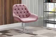 Poltrona Giratória de Metal Cadeira Decorativa Sala, Escritório, Recepção Lua Rosa Rose