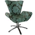 Poltrona Giratória Elegance Jacquard Verde com Marrom Poltrona Giratória Elegance Jacquard Verde com Marrom