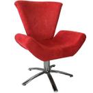Poltrona Giratória Elegance Sued Vermelho