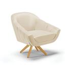 Poltrona Giratória Giovana material sintético Bege Base Madeira MA30 D03 - D'Rossi Poltrona Giratória Giovana material sintético Bege Base Madeira MA30 D03 - D'Rossi