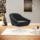 Poltrona Giratória Giovana Suede Preto Base Cromada D03 - D'Rossi