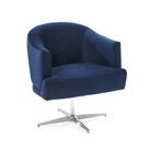 Poltrona Giratória Herval Roma, Veludo Azul Poltrona Giratória Herval Roma, Veludo Azul