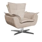 Poltrona Giratória Opala Suede Bege Base Estrela Cromada