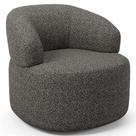 Poltrona Giratória Orgânica Para Sala de Estar Living Helena L02 Linho Mescla Chumbo - Lyam Decor