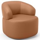 Poltrona Giratória Orgânica Para Sala de Estar Living Helena L02 material sintético Mocca - Lyam Decor