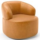 Poltrona Giratória Orgânica Para Sala de Estar Living Helena L02 material sintético Whisky - Lyam Decor Poltrona Giratória Orgânica Para Sala de Estar Living Helena L02 material sintético Whisky - Lyam Decor