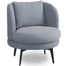 Poltrona Giratória Orgânica Sala de Estar Living Dora T03 Linho Cinza - Lyam Decor