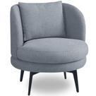 Poltrona Giratória Orgânica Sala de Estar Living Dora T03 Linho Cinza - Lyam Decor
