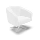 Poltrona Giratória Stella Corano Branco Base Cromada
