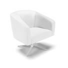 Poltrona Giratória Stella material sintético Branco Base Cromada