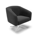 Poltrona Giratória Stella Veludo Base Cromada - D'rossi Cor Preto