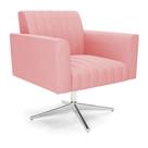 Poltrona Giratória Viena Gomada Suede Base Cromada - D'rossi Cor Rose