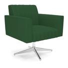 Poltrona Giratória Viena Gomada Veludo Verde Base Cromada