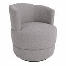 Poltrona Giratória Vitta Bouclé Cinza - Sallar Home