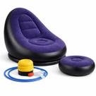 Poltrona Inflável Ultra Lounge Com Puff Marrom + Bomba Premium