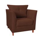 Poltrona Isis para Consultório Suede Marrom - Vallisa Decor