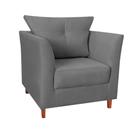 Poltrona Isis Suede Cinza - Vallisa Decor