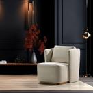 Poltrona Izza Tec 1444 e Base Natural Branco Off Witte Poltrona Izza Tec 1444 e Base Natural Branco Off Witte