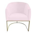 Poltrona Julia com base de ferro Sala de estar Escritório Recepção Clinica Suede Rosa Bebê - D'Classe Decor Poltrona Julia com base de ferro Sala de estar Escritório Recepção Clinica Suede Rosa Bebê - D'Classe Decor
