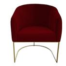 Poltrona Julia com base de ferro Sala de estar Escritório Recepção Clinica Suede Vermelho - D'Classe Decor