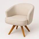 Poltrona Julia Giratoria Pes Madeira - Luxo Decor